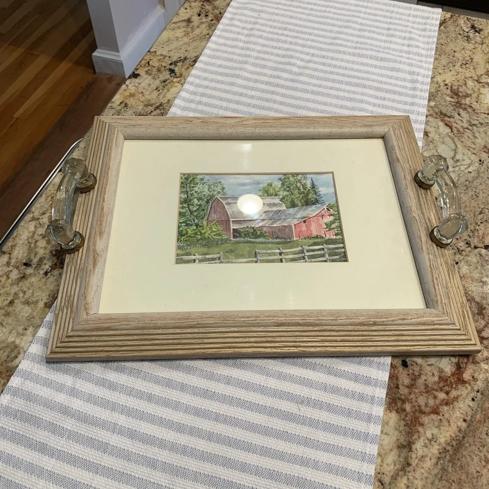 Vintage Picture Frame Tray with Handles